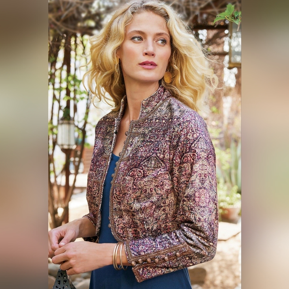 Softsurroundings Womens Toppers | Icon Velvet Bolero Urbina Umber